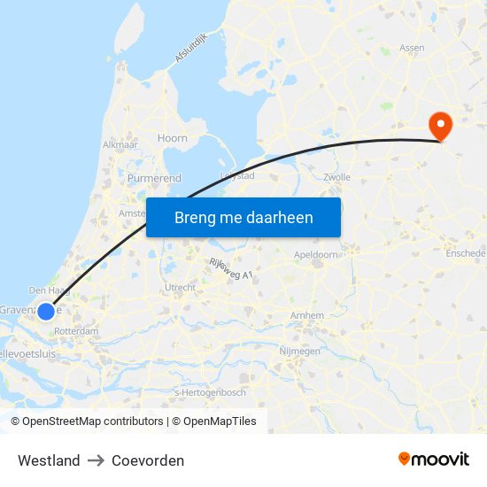 Westland to Coevorden map