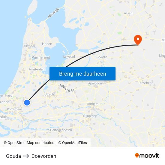 Gouda to Coevorden map
