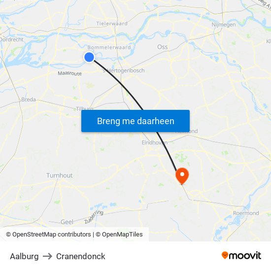 Aalburg to Cranendonck map