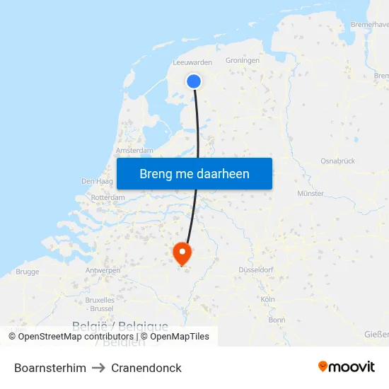 Boarnsterhim to Cranendonck map
