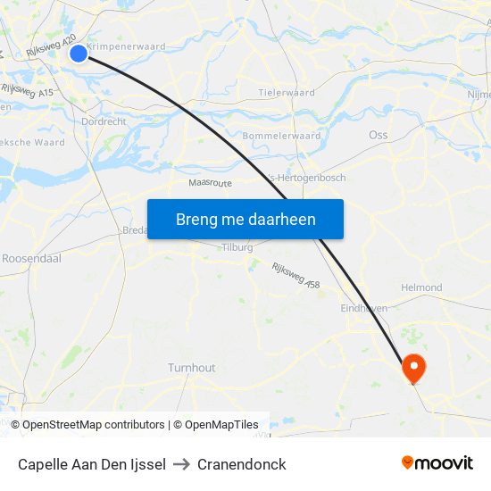 Capelle Aan Den Ijssel to Cranendonck map