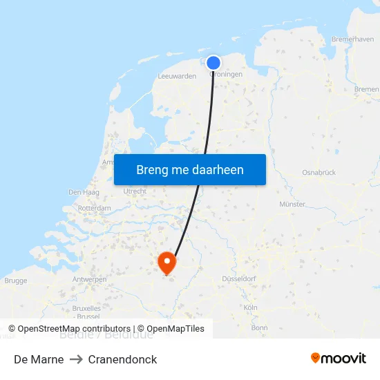 De Marne to Cranendonck map