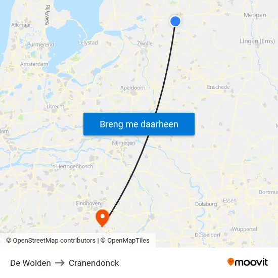 De Wolden to Cranendonck map
