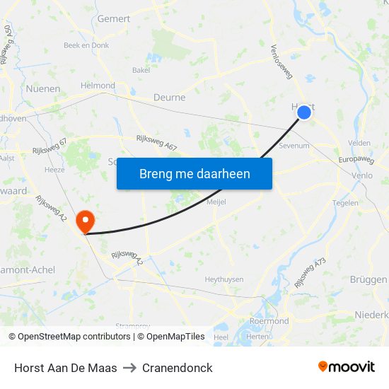 Horst Aan De Maas to Cranendonck map