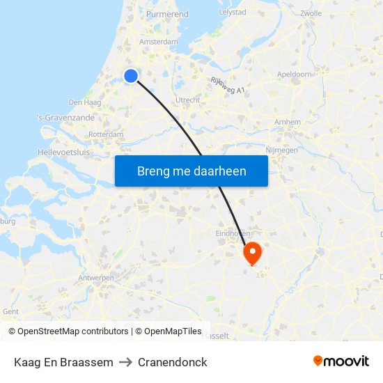Kaag En Braassem to Cranendonck map