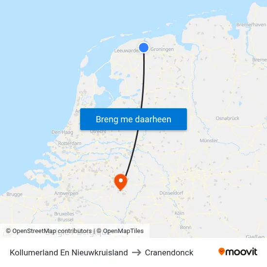 Kollumerland En Nieuwkruisland to Cranendonck map