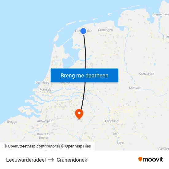 Leeuwarderadeel to Cranendonck map