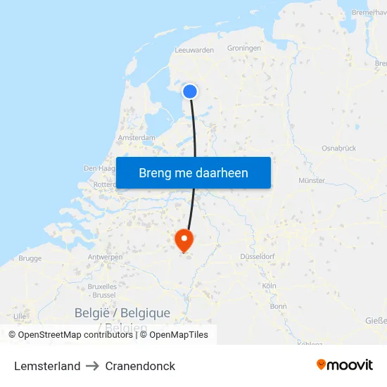 Lemsterland to Cranendonck map