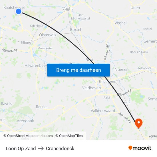 Loon Op Zand to Cranendonck map