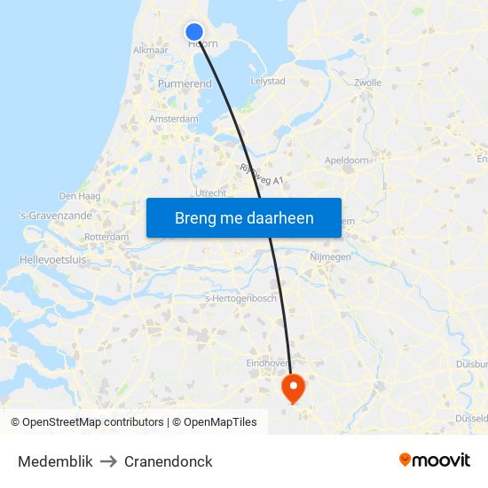 Medemblik to Cranendonck map