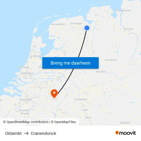 Oldambt to Cranendonck map