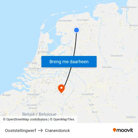 Ooststellingwerf to Cranendonck map