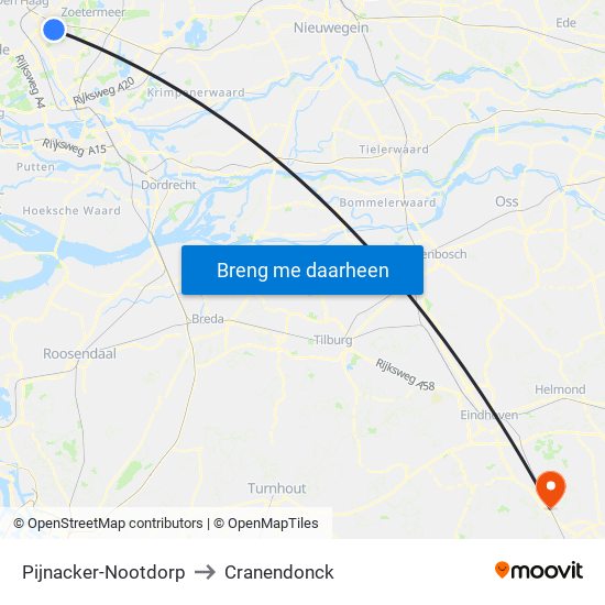 Pijnacker-Nootdorp to Cranendonck map