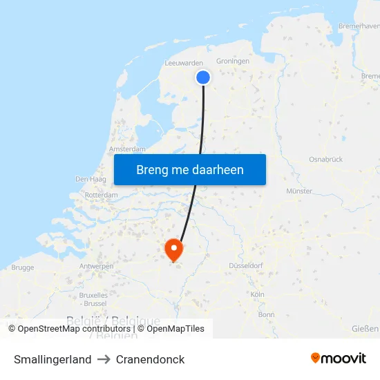 Smallingerland to Cranendonck map