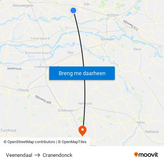 Veenendaal to Cranendonck map