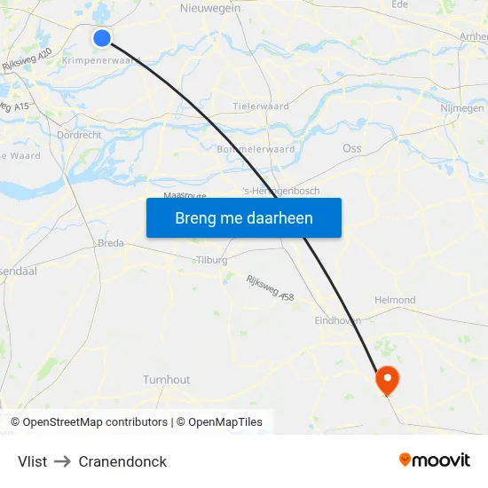 Vlist to Cranendonck map