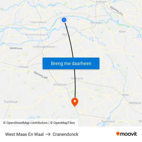 West Maas En Waal to Cranendonck map