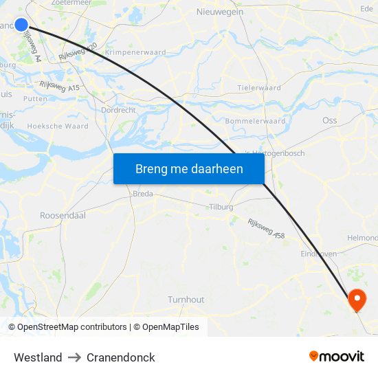 Westland to Cranendonck map