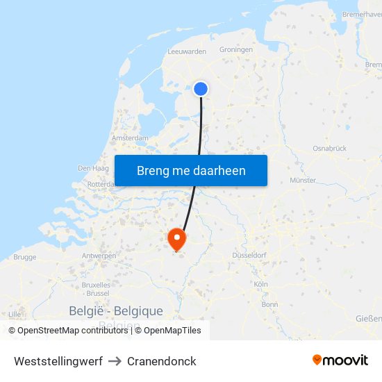 Weststellingwerf to Cranendonck map