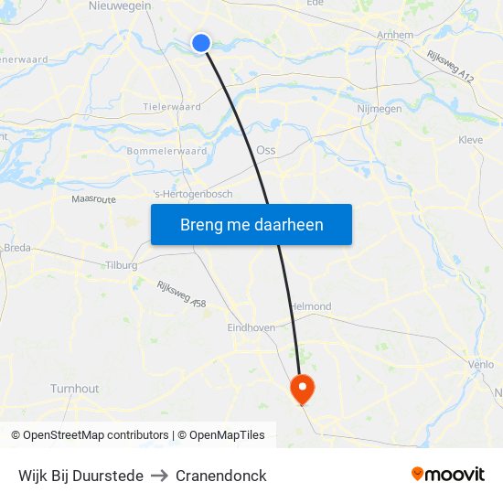 Wijk Bij Duurstede to Cranendonck map