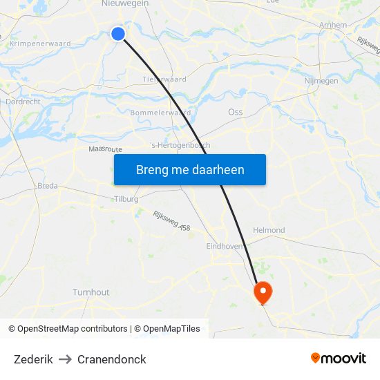 Zederik to Cranendonck map
