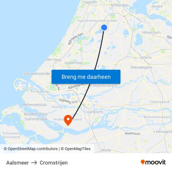 Aalsmeer to Cromstrijen map