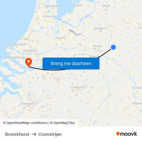 Bronckhorst to Cromstrijen map