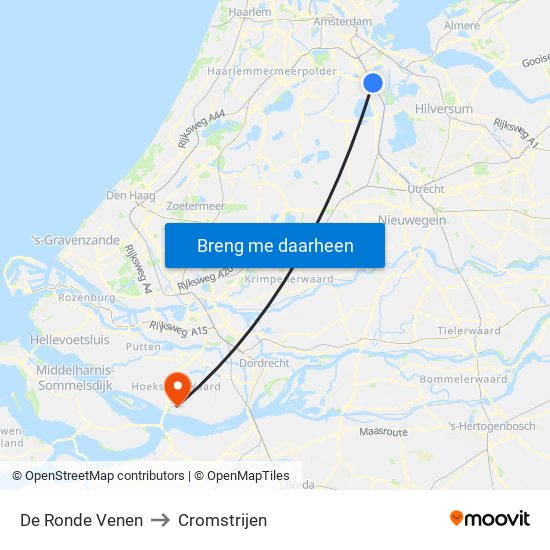 De Ronde Venen to Cromstrijen map
