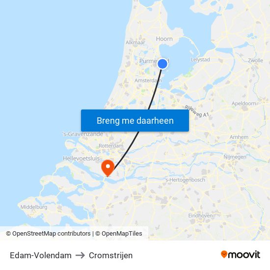 Edam-Volendam to Cromstrijen map