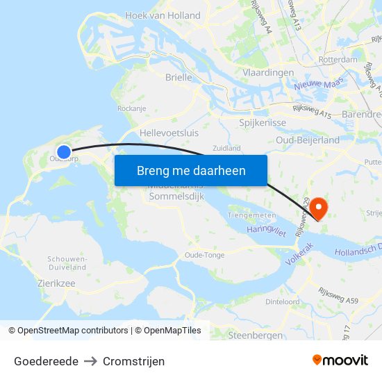 Goedereede to Cromstrijen map