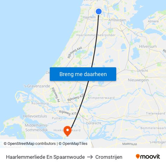Haarlemmerliede En Spaarnwoude to Cromstrijen map