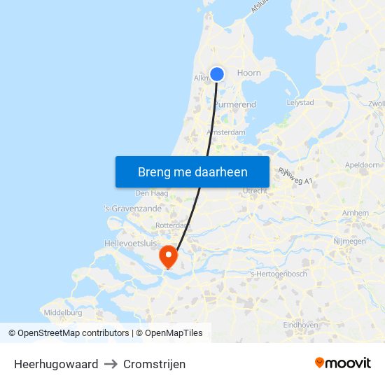 Heerhugowaard to Cromstrijen map