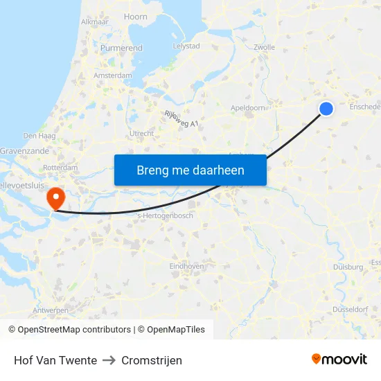 Hof Van Twente to Cromstrijen map