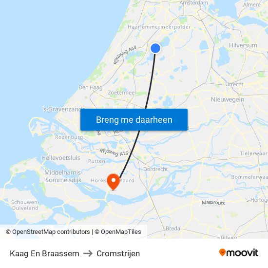 Kaag En Braassem to Cromstrijen map