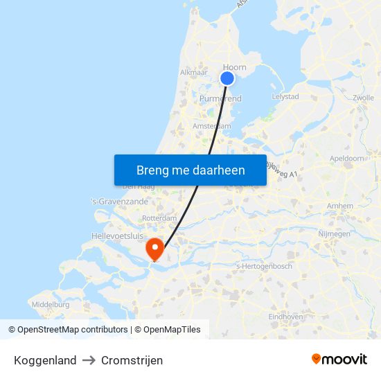 Koggenland to Cromstrijen map