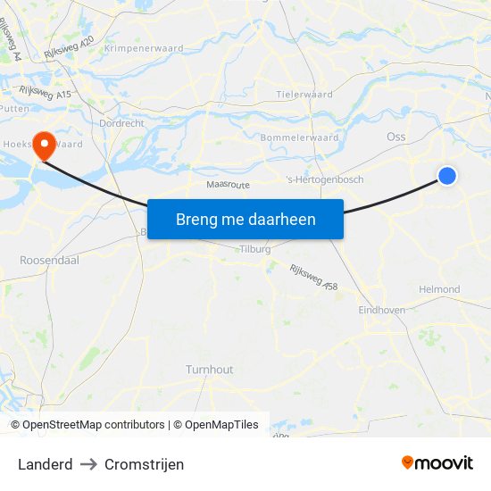 Landerd to Cromstrijen map