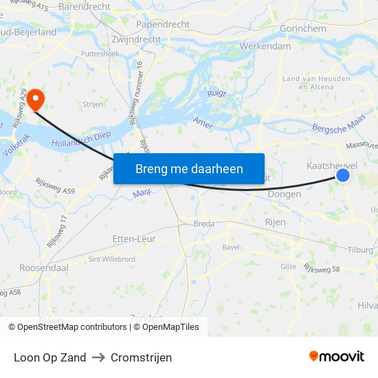 Loon Op Zand to Cromstrijen map