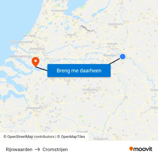 Rijnwaarden to Cromstrijen map