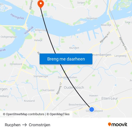 Rucphen to Cromstrijen map