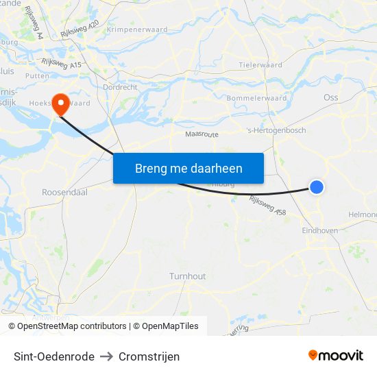 Sint-Oedenrode to Cromstrijen map