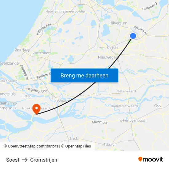 Soest to Cromstrijen map