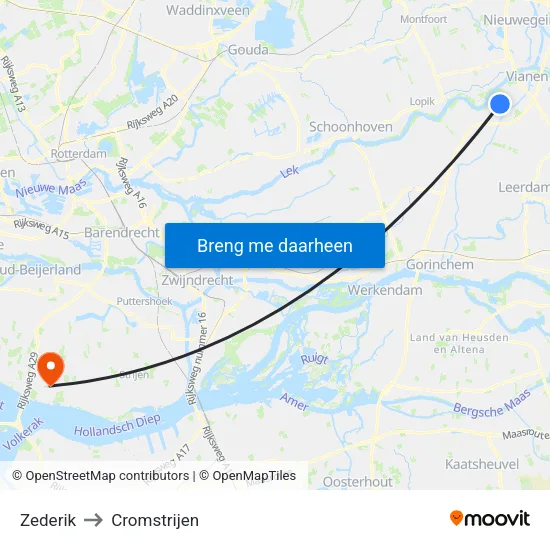 Zederik to Cromstrijen map
