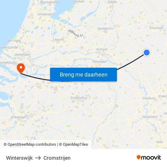 Winterswijk to Cromstrijen map