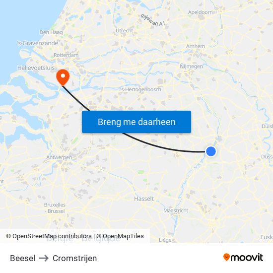 Beesel to Cromstrijen map