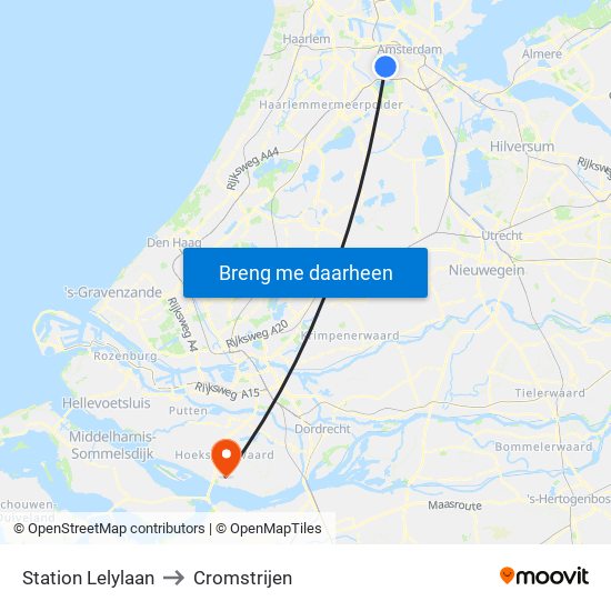 Station Lelylaan to Cromstrijen map