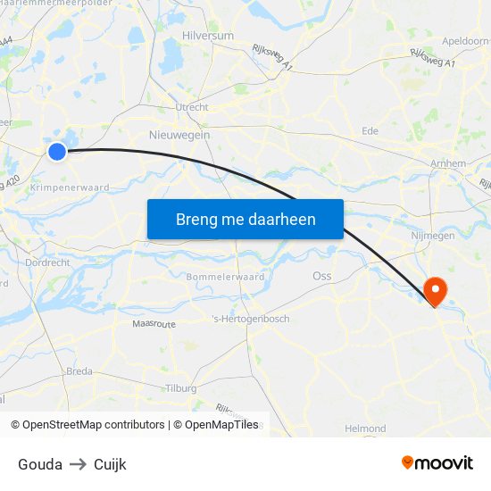 Gouda to Cuijk map
