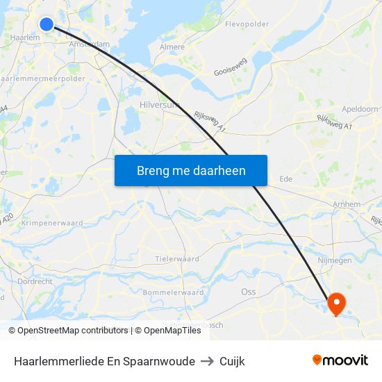 Haarlemmerliede En Spaarnwoude to Cuijk map