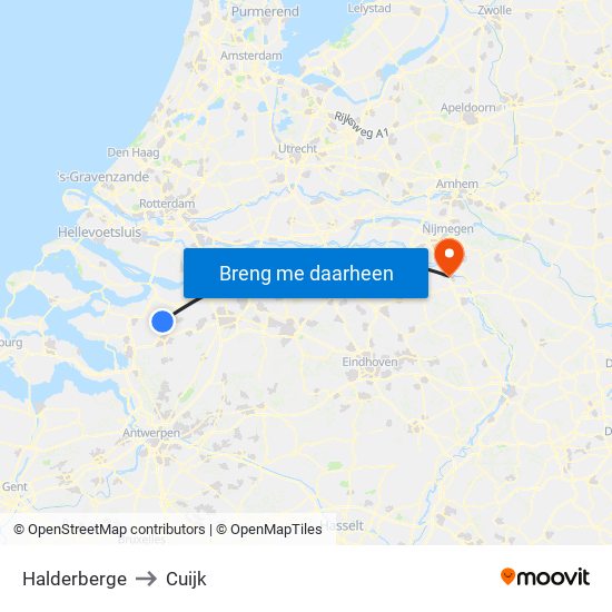 Halderberge to Cuijk map