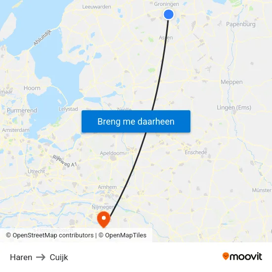 Haren to Cuijk map