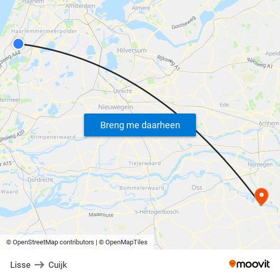 Lisse to Cuijk map
